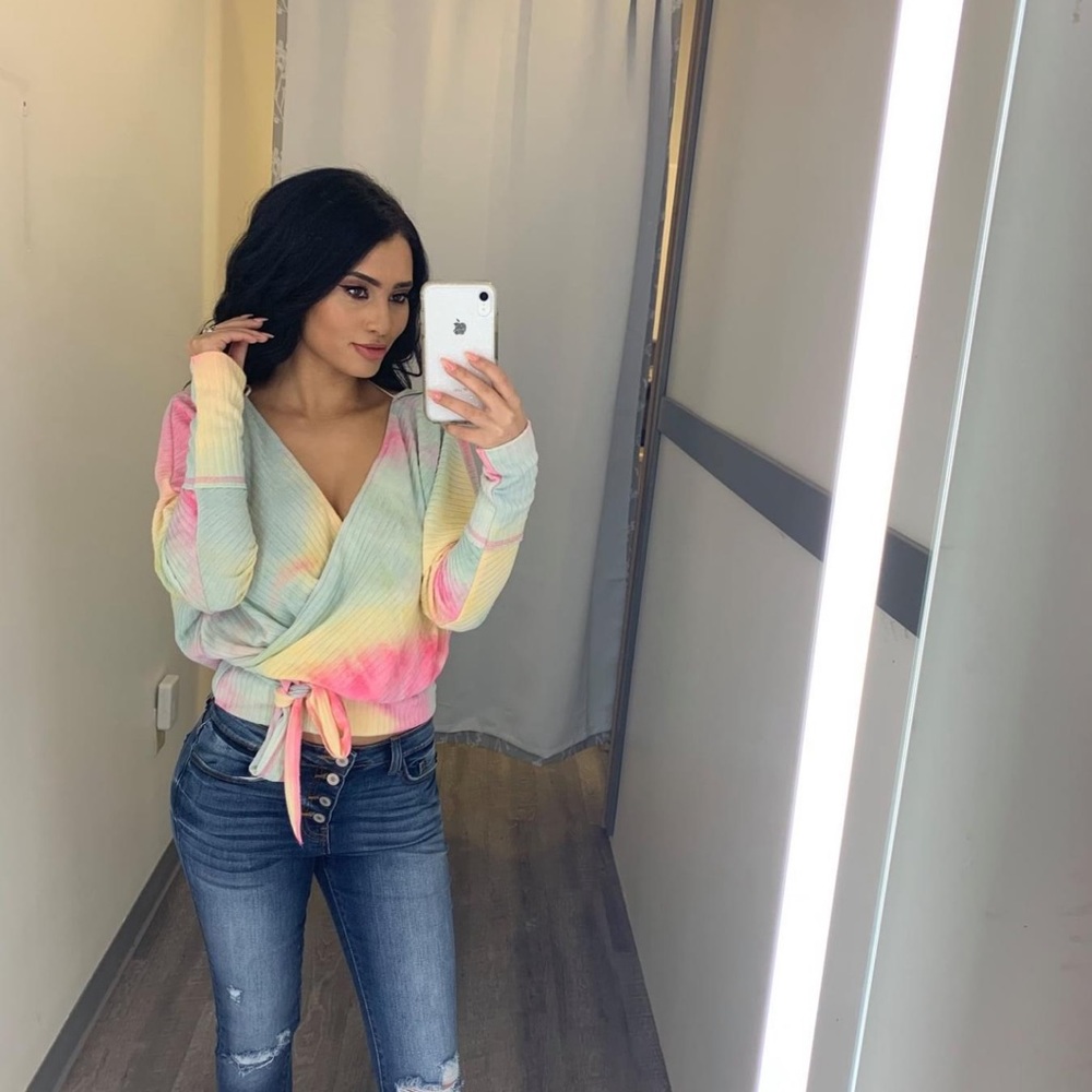 Beautiful wrap around tie dye top